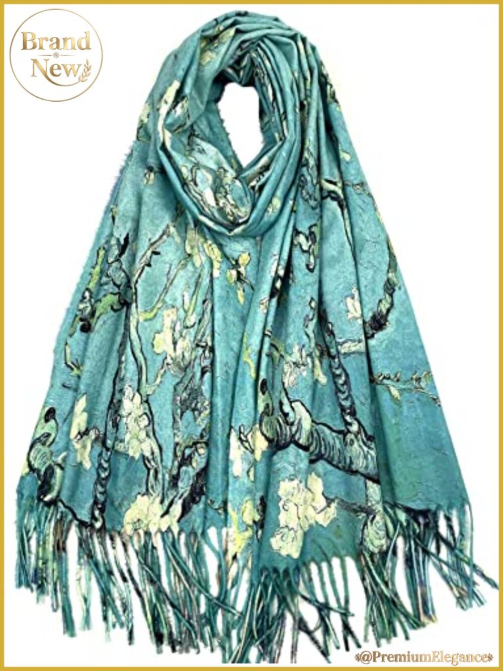 Large Reversible Art Print Scarf Warm Shawl Wrap Pashmina Blanket